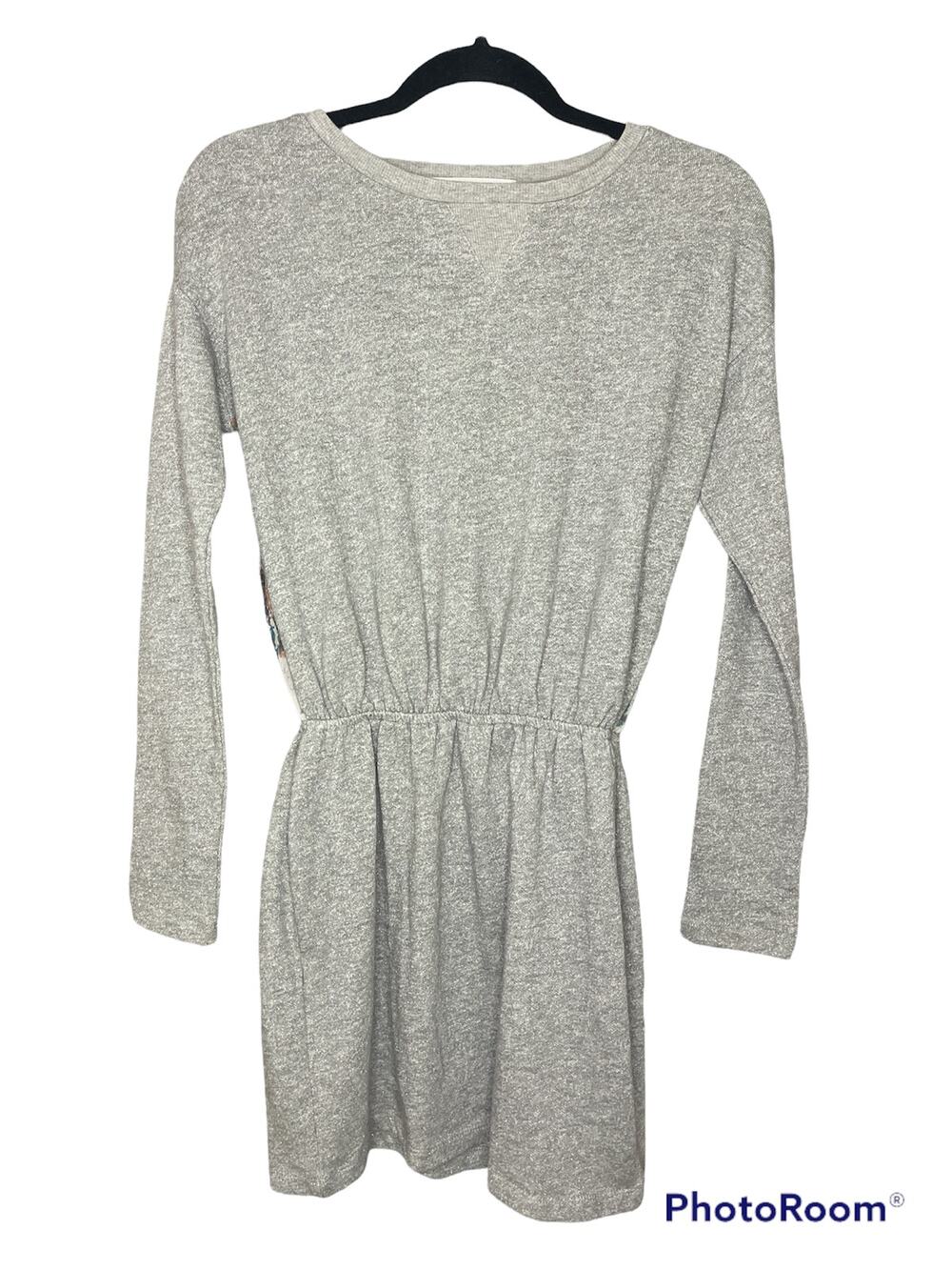 BCBGeneration Grey Long Sleeve Fitted Waist Line Fit Flare Mini Dress XS